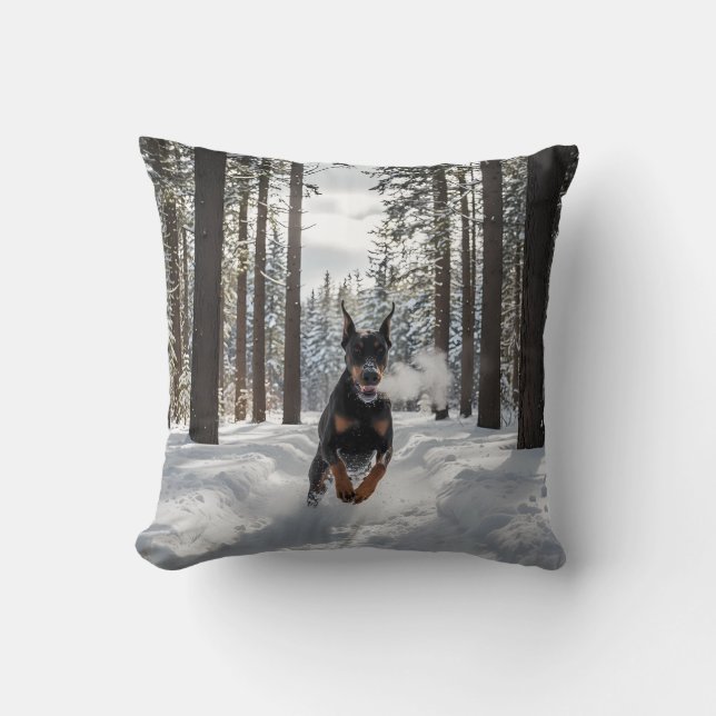 Doberman Pinscher Elegant Throw Pillow (Front)