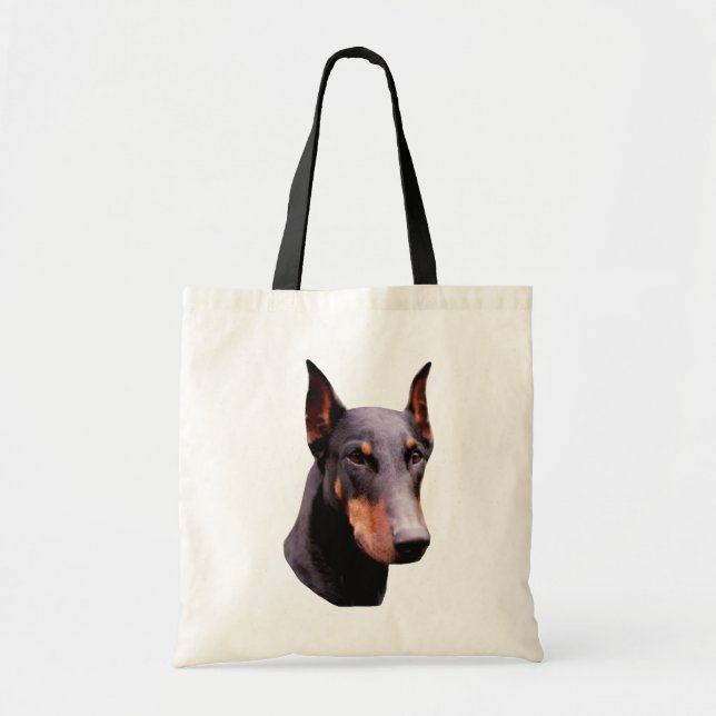 Doberman Pinscher Face Dog Tote Bag (Front)