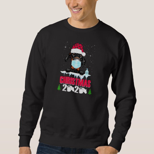 Doberman Pinscher Face Mask Dog Christmas 2020 Fun Sweatshirt (Front)