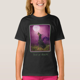 Doberman Pinscher Fantasy Orchids Dog Art   T-Shirt