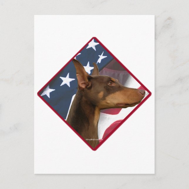 Doberman Pinscher Flag 2 Postcard (Front)