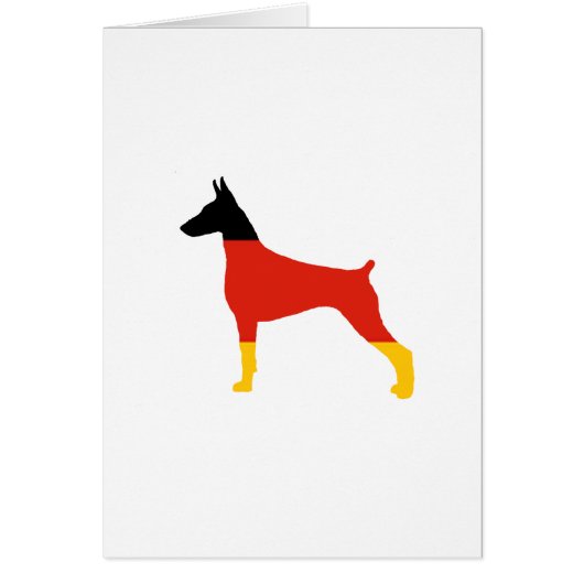 doberman pinscher flag silhouette cards (Front)