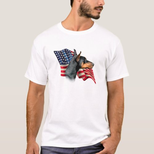 Doberman Pinscher Flag T_Shirt