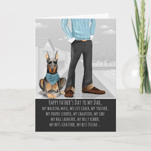 Doberman Pinscher from the Dog Fathers Day Funny Card