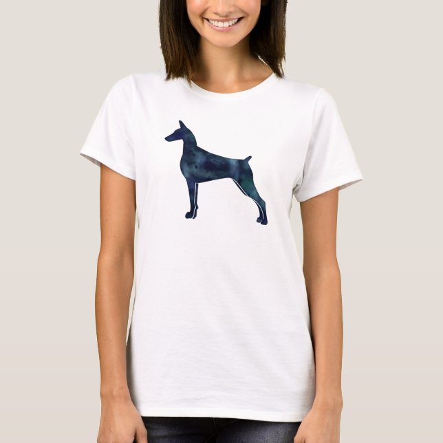 Doberman Pinscher Geometric Black Silhouette T-Shirt (Front)