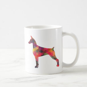 Doberman Pinscher Geometric Patten Silhouette Coffee Mug