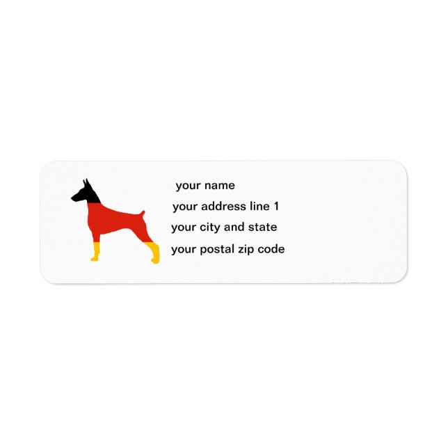 doberman pinscher germany-flag silhouette label (Front)