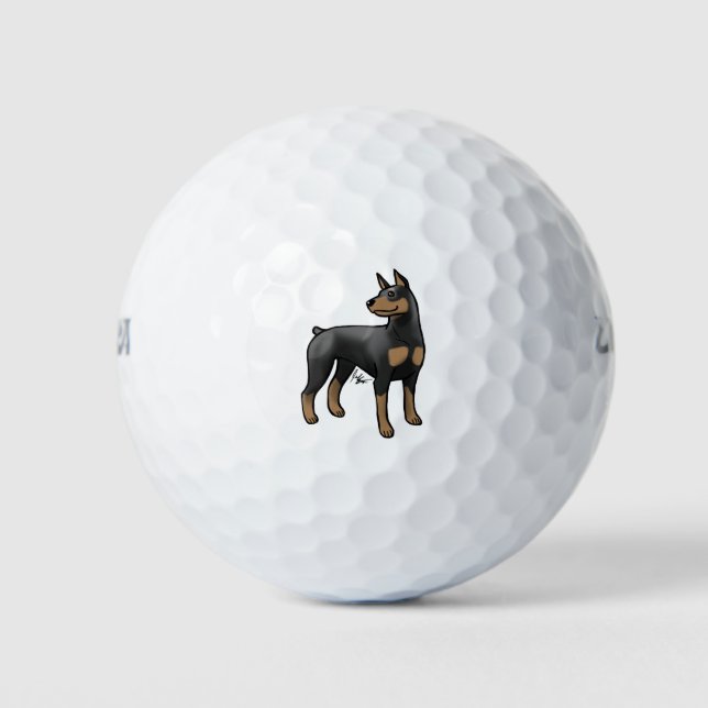 Doberman Pinscher Golf Balls (Front)