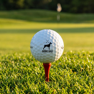 Doberman Pinscher Golf Dog Dad TP5 Balls Gift