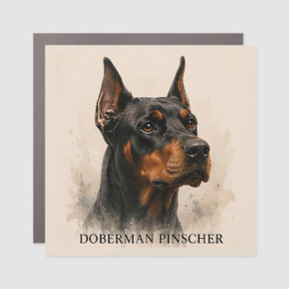 Doberman Pinscher Guardian Dog Portrait Car Magnet
