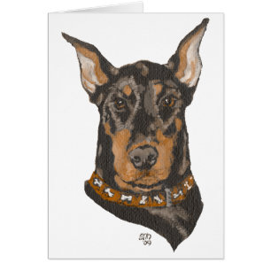 Doberman Pinscher Head Study Cards