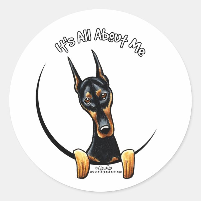 Doberman Pinscher IAAM Classic Round Sticker (Front)