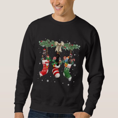 Doberman Pinscher In Christmas Socks Sweatshirt