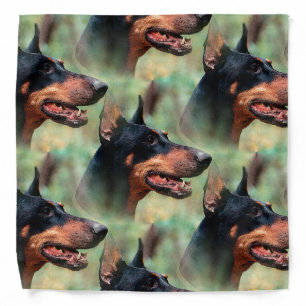 Doberman Pinscher in the Woods Bandana