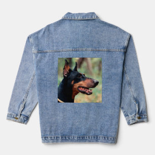 Doberman Pinscher in the Woods Denim Jacket