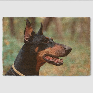 Doberman Pinscher in the Woods Fiber Doormat
