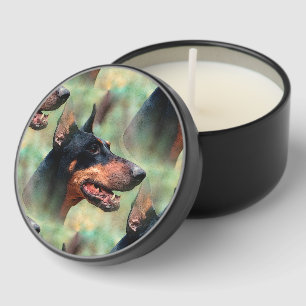 Doberman Pinscher in the Woods Mini Candle Favors