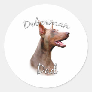 Doberman Pinscher (Isabella) Dad 2 Classic Round Sticker