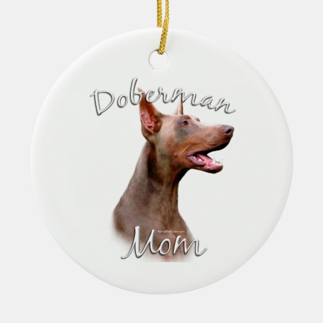Doberman Pinscher (Isabella) Mom 2 Ceramic Ornament (Front)