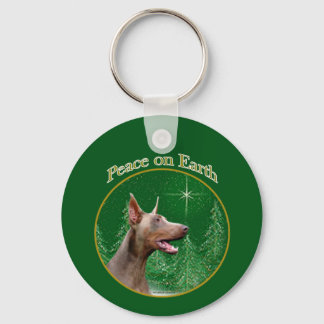 Doberman Pinscher (isabella) Peace Keychain