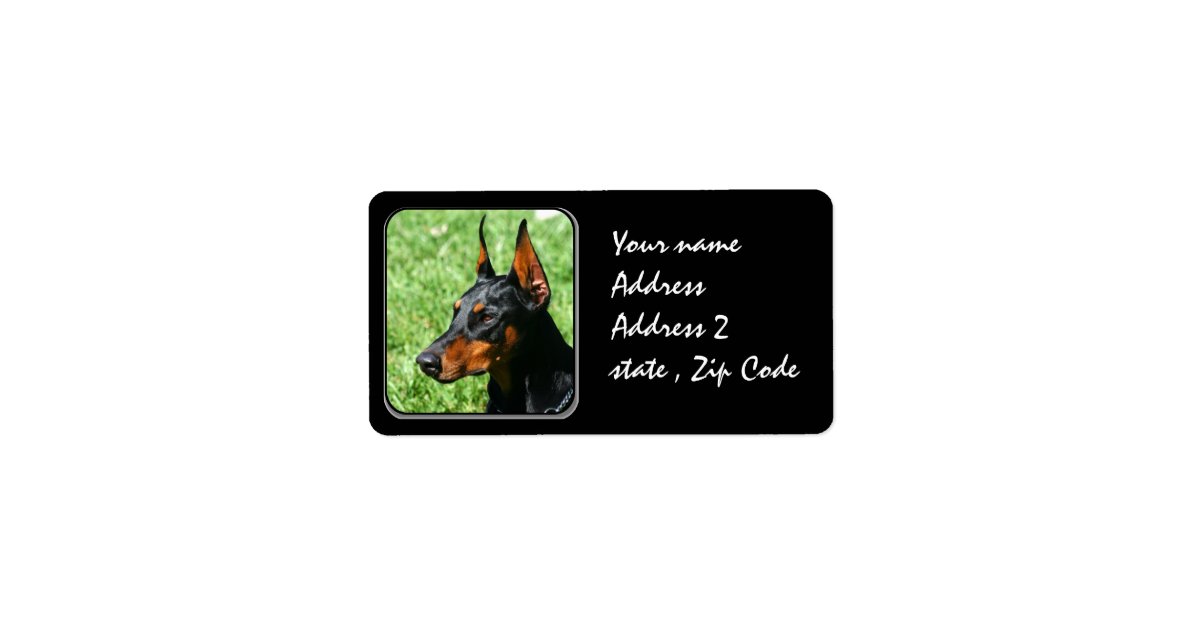 Doberman Pinscher Label Zazzle