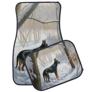 Doberman Pinscher Let It Snow Christmas Car Floor Mat