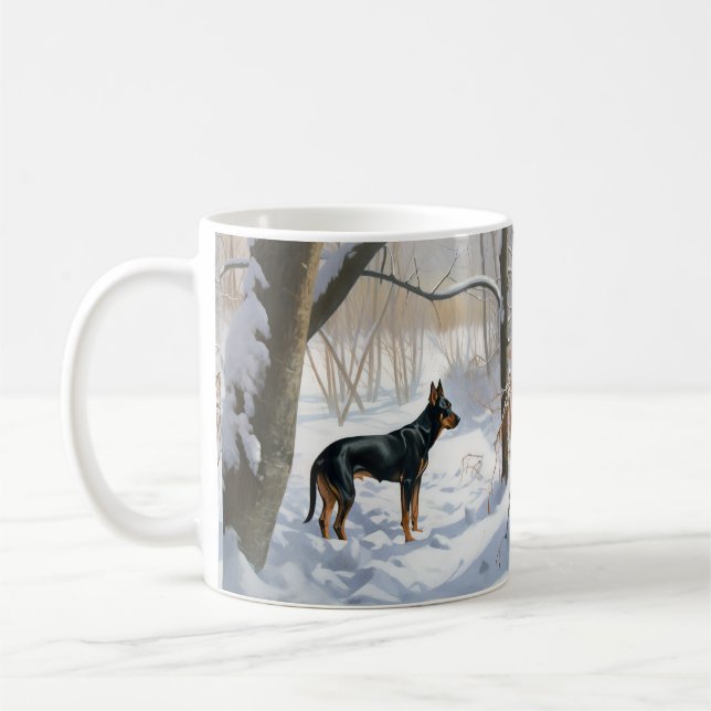 Doberman Pinscher Let It Snow Christmas Coffee Mug (Left)