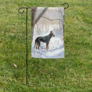 Doberman Pinscher Let It Snow Christmas Garden Flag