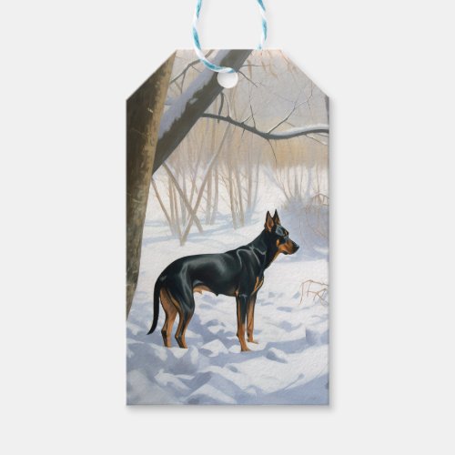 Doberman Pinscher Let It Snow Christmas Gift Tags