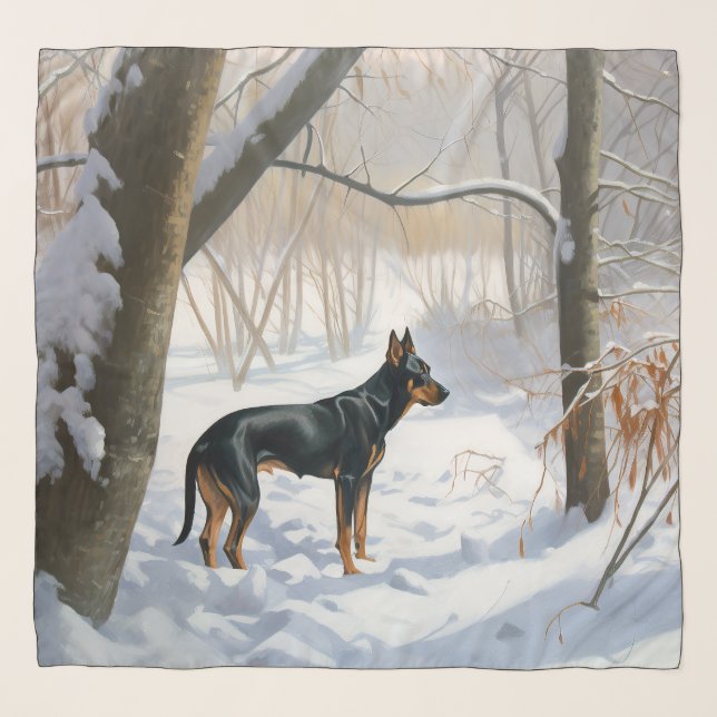 Doberman Pinscher Let It Snow Christmas Scarf (Front)