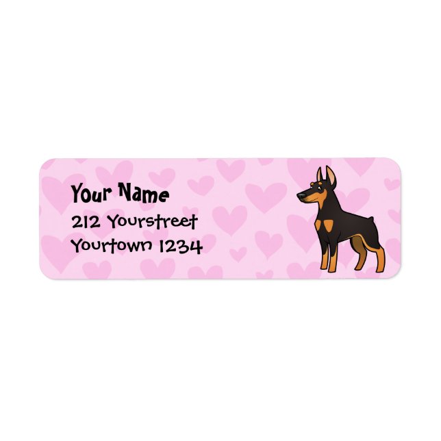 Doberman Pinscher Love (pointy ears) Label (Front)