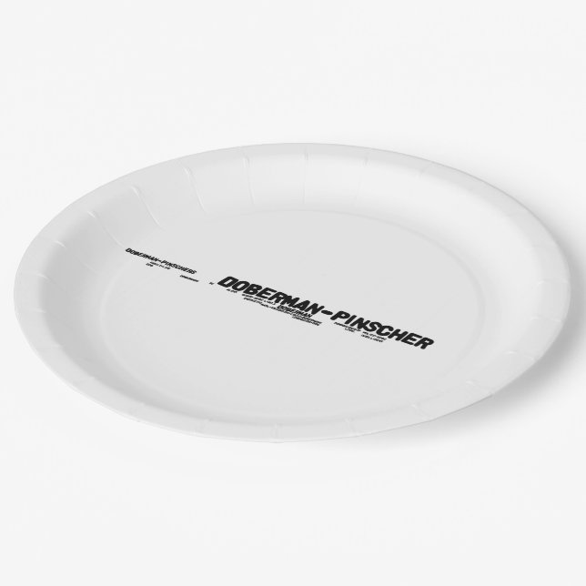 Doberman pinscher mashup paper plates (Angled)