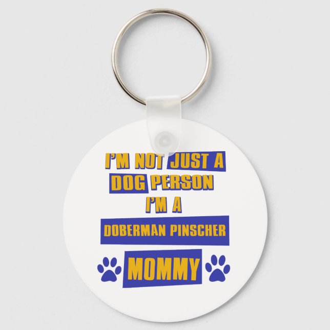 Doberman Pinscher Mommy Keychain (Front)