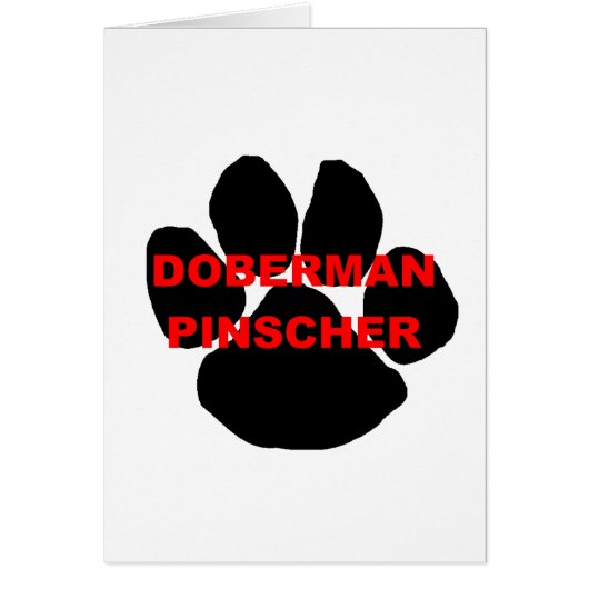doberman pinscher name paw cards (Front)