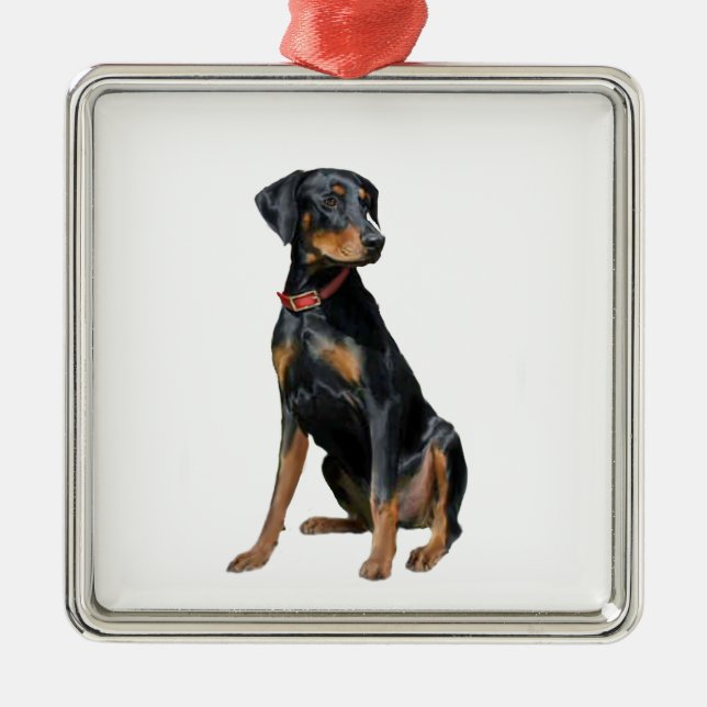Doberman Pinscher (natural) Metal Ornament (Front)