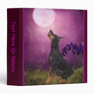 Doberman Pinscher Orchids Dog Art Personalized 3 Ring Binder