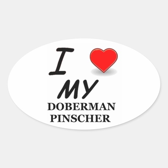 doberman pinscher oval sticker (Front)