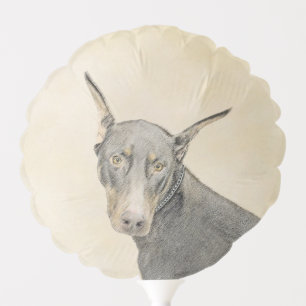 Doberman Pinscher Painting - Original Dog Art Balloon