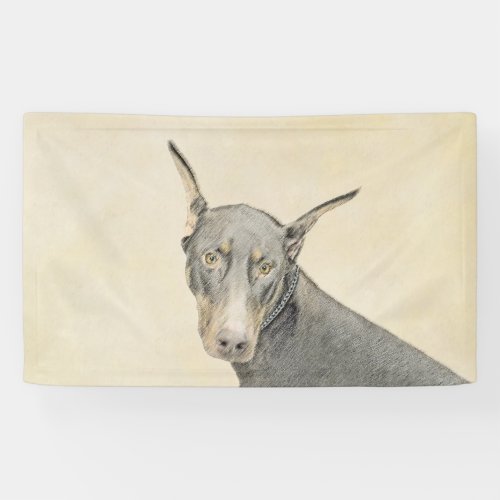 Doberman Pinscher Painting _ Original Dog Art Banner