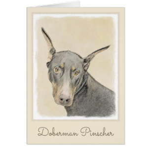 Doberman Pinscher Painting - Original Dog Art Cards