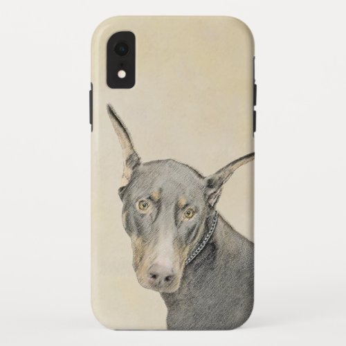 Doberman Pinscher Painting _ Original Dog Art iPhone XR Case