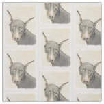 Doberman Pinscher Painting - Original Dog Art Fabric