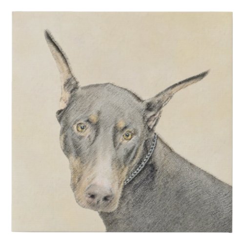 Doberman Pinscher Painting _ Original Dog Art Faux Canvas Print