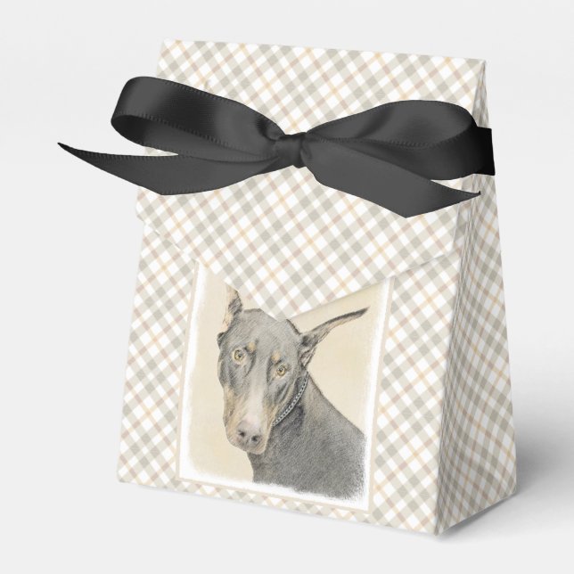 Doberman Pinscher Painting - Original Dog Art Favor Boxes (Front Side)
