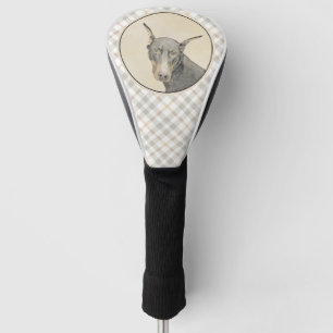 Doberman Pinscher Painting - Original Dog Art Golf Head Cover