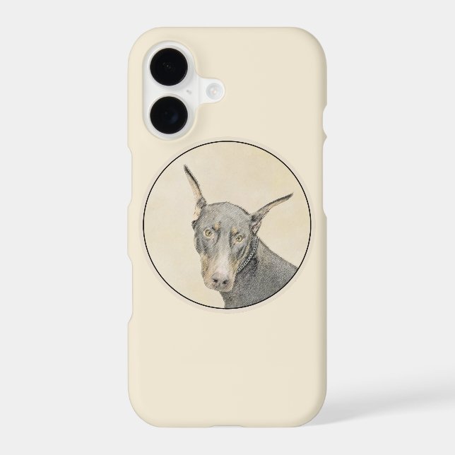 Doberman Pinscher Painting - Original Dog Art iPhone Case (Back)