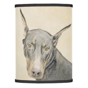 Doberman Pinscher Painting - Original Dog Art Lamp Shade