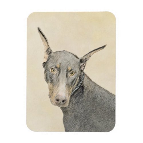 Doberman Pinscher Painting _ Original Dog Art Magnet