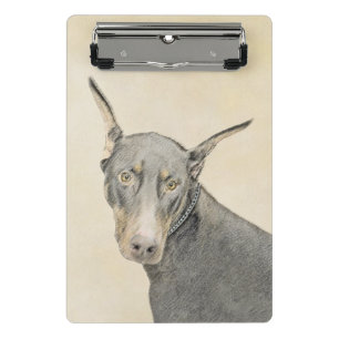 Doberman Pinscher Painting - Original Dog Art Mini Clipboard