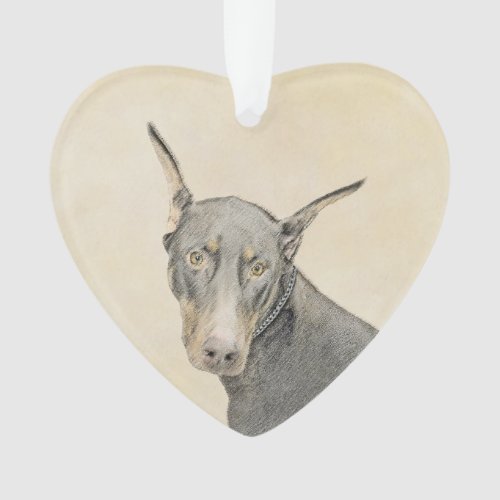 Doberman Pinscher Painting _ Original Dog Art Ornament